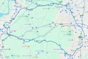 福光小矢部ひんやりデザートライド コース図(GoogleMap)
