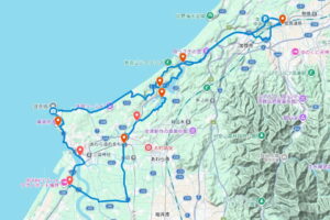 スタンプラリー加賀中央公園-三國ライド コース図(GoogleMap)