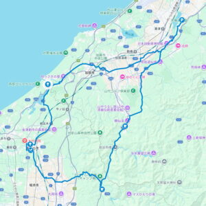 あわら大盛りライド コース図(GoogleMap)