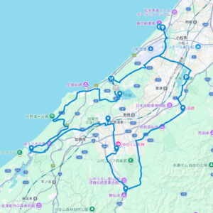 RIDE ON！KAGA2026 ミドルコース逆回りライド コース図(GoogleMap)